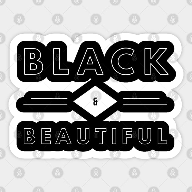 Black & Beautiful | African American | Black Lives Sticker by UrbanLifeApparel